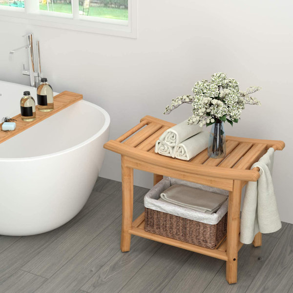 HOMECHO 23.62'' W Bamboo Shower Bench & Reviews Wayfair Canada